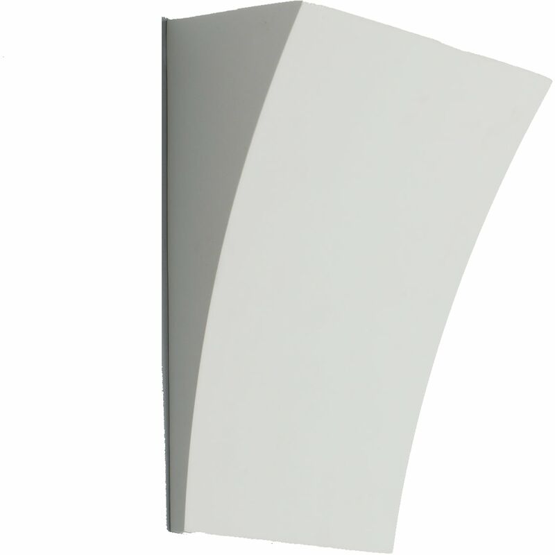 Image of Applique ALMA a veletta in gesso bianco verniciabile 25x10x19cm. - Bianco