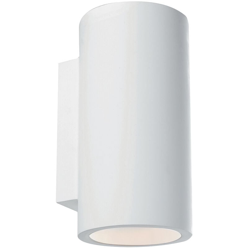 Image of Intec - Applique banjie in gesso bianco verniciabile a luce biemissione 24 cm. - Bianco