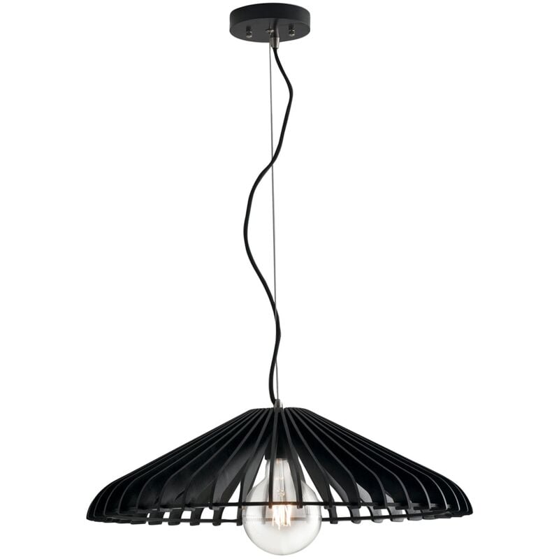 Lampadario a sospensione calder in legno nero con
