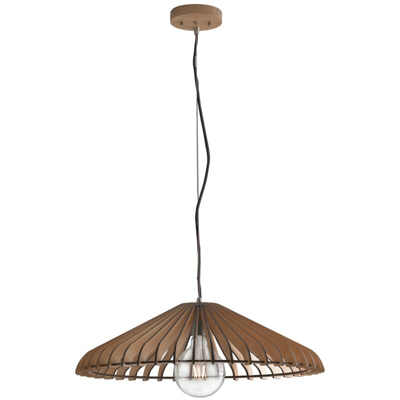 Lampadario a sospensione calder in legno naturale