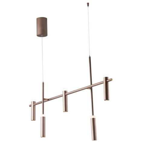 Fan Europe Candle - Lámpara colgante de barra LED 5 luces, bronce