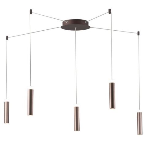Fan Europe Candle - Lámpara colgante de techo LED de 5 luces, bronce