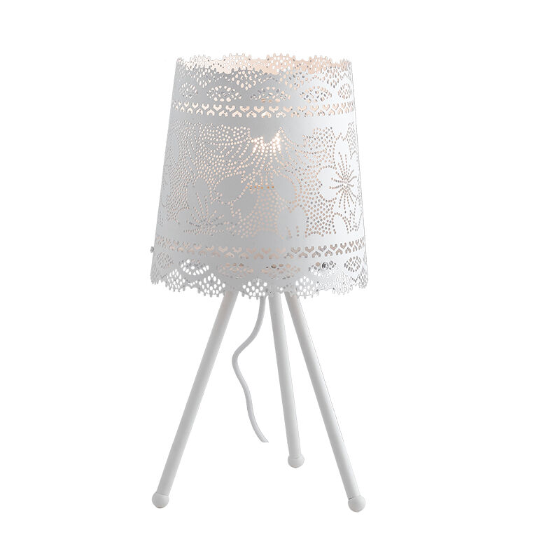 Image of Lampada da tavolo cluny bianca in metallo (1xE27) - Bianco