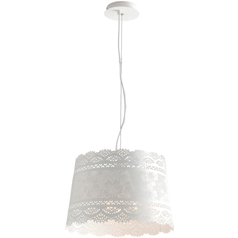 Lampadario a sospensione cluny bianco in metallo