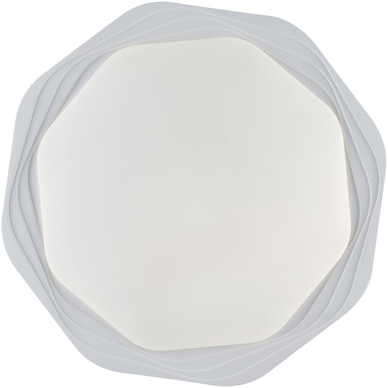 Image of Plafoniera led daisy in acrilico bianco con cct, dimmer telecomando e Wi-Fi - Bianco