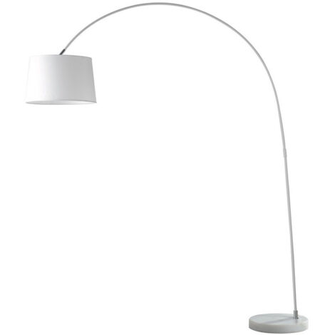 Fan Europe DREAM Lámpara de Pie Arc Blanca, Pantalla Tela, Base Mármol 152x205x35cm
