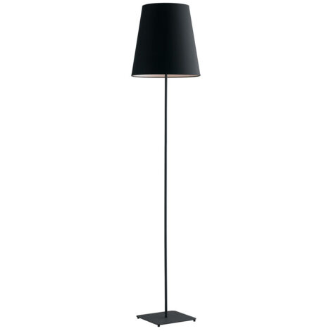 Fan Europe ELVIS Lámpara de pie con pantalla cónica negra, pantalla de tela 34x155cm