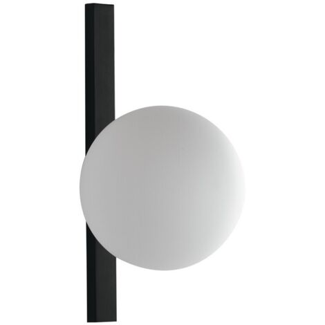 Fan Europe Enoire - Lámpara de pared Globe, negro, ópalo, E14