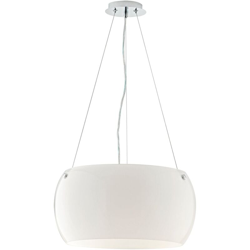 Sospensione equatore in vetro bianco con finture