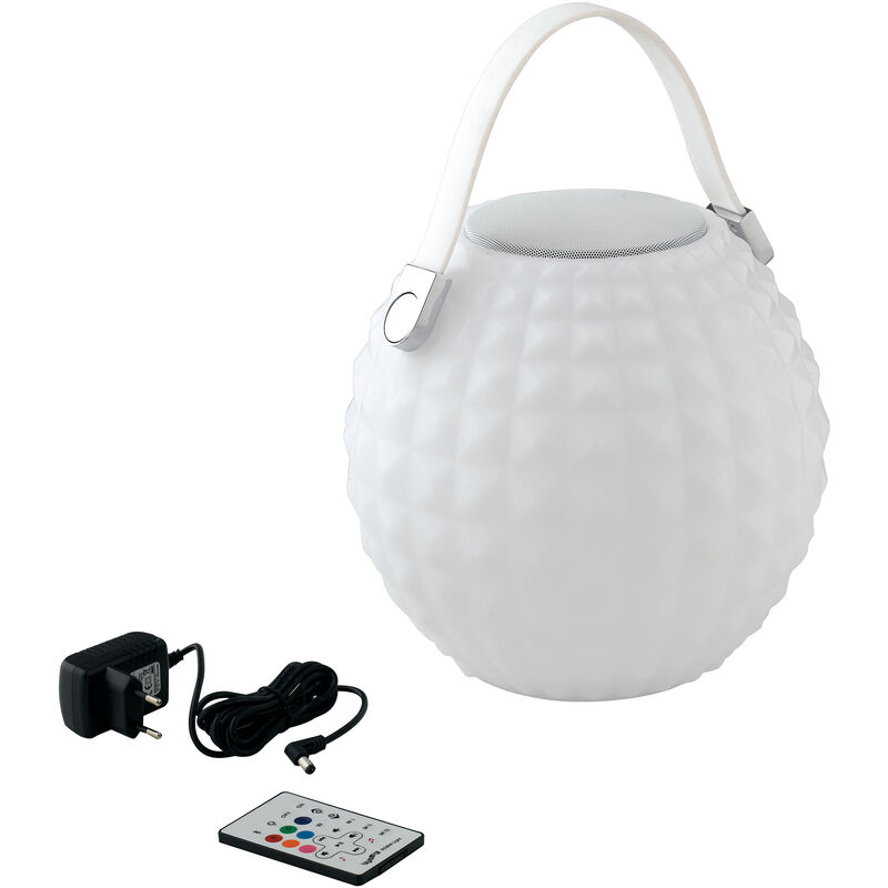 Image of Lampada portatile ricaricabile geco con speaker bluetooth luce naturale + rgb con telecomando incluso - Bianco