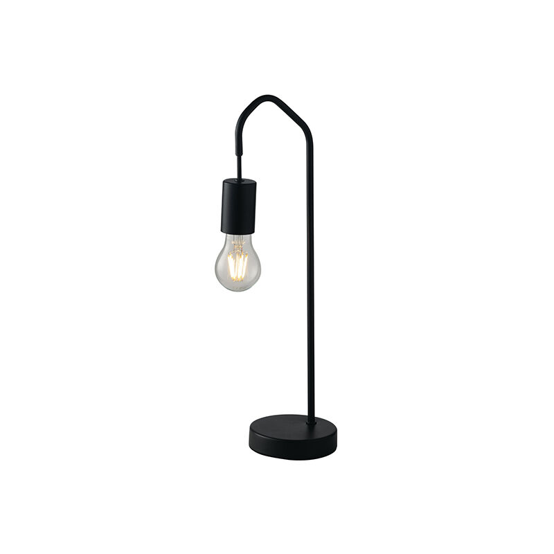 Image of Luce Ambiente E Design - Lampada da tavolo habitat in metallo nero - Nero
