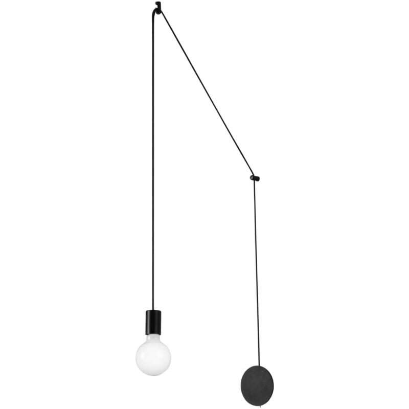 Plafoniera habitat con cavo nero regolabile