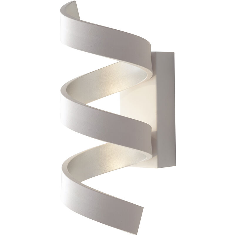 Image of Luce Ambiente E Design - Applique led helix bianca,Argento in Alluminio 9W 3000K(Luce calda) 26xx13,5cm. - Bianco,Argento