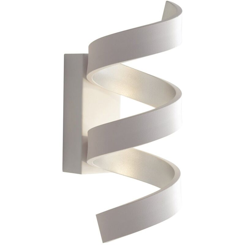 Image of Luce Ambiente E Design - Applique led helix bianca,Argento in Alluminio 9W 4000K(Luce naturale) 26xx13,5cm. - Bianco,Argento