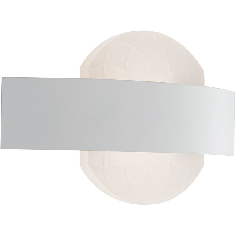 Image of Luce Ambiente E Design - Applique led himalaya bianca in Acrilico e Metallo 11W 4000K(Luce naturale) 13x24x5,5cm. - Bianco