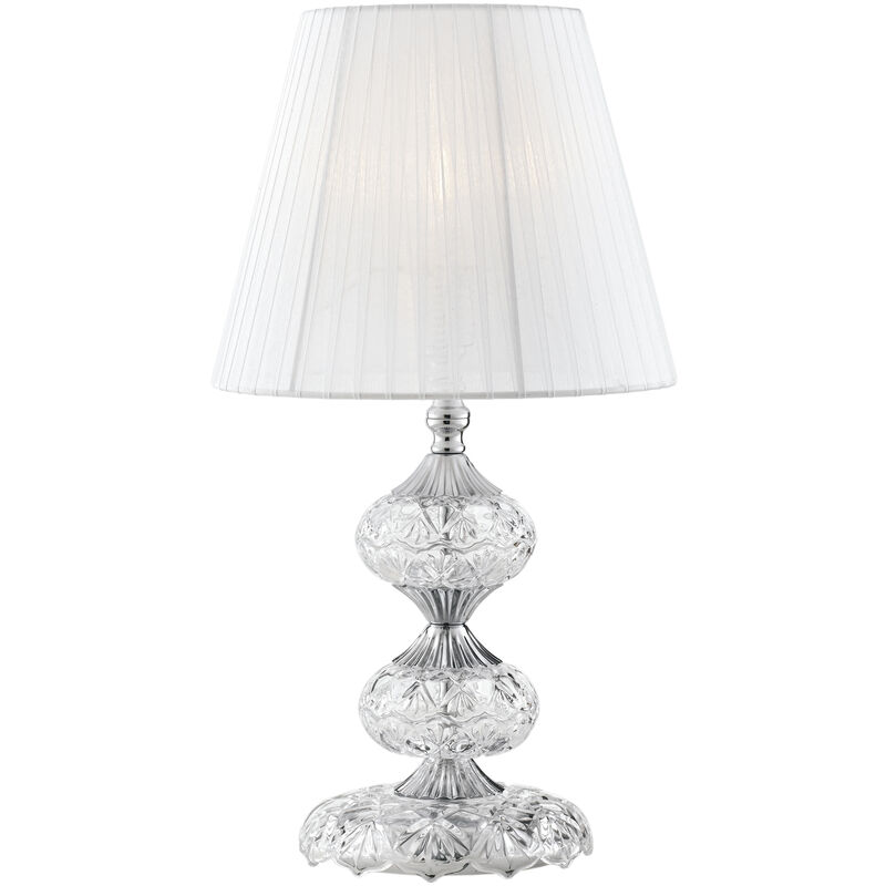 Image of Lampada da tavolo incanto cromo in vetro e cristallo (1xE14) - Cromo