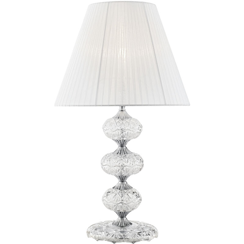 Image of Lampada da tavolo incanto cromo in vetro e cristallo (1xE27) - Cromo