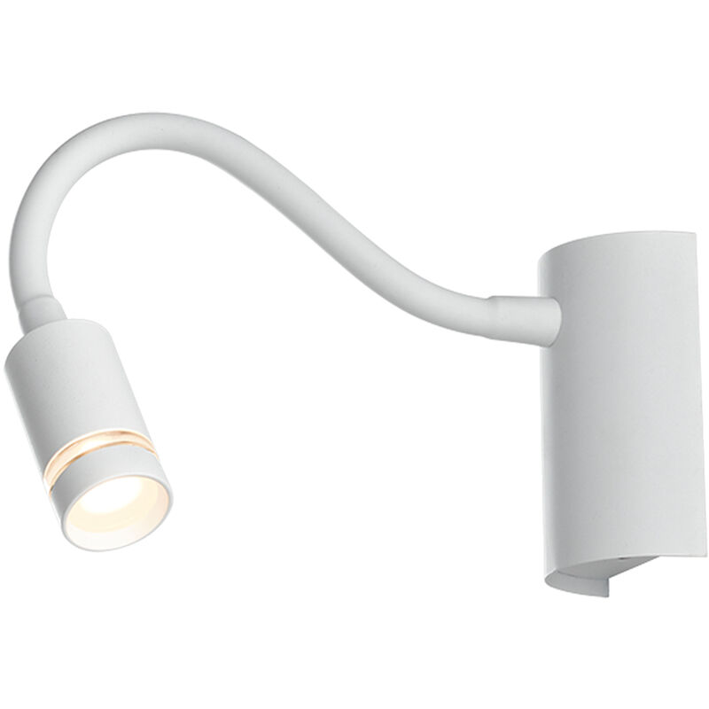 Image of Applique LED KEPLER in metallo bianco con braccio flessibile 3W 3000K (luce calda) - Bianco