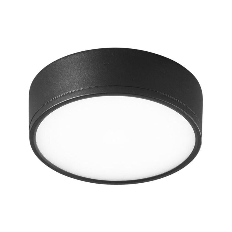 Plafoniera led klio rotonda in alluminio nero 22W