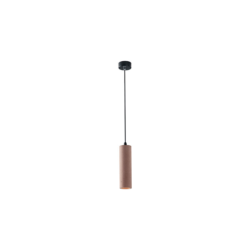 Image of Luce Ambiente E Design - Sospensione kruk cilindrica in cemento marrone - Marrone