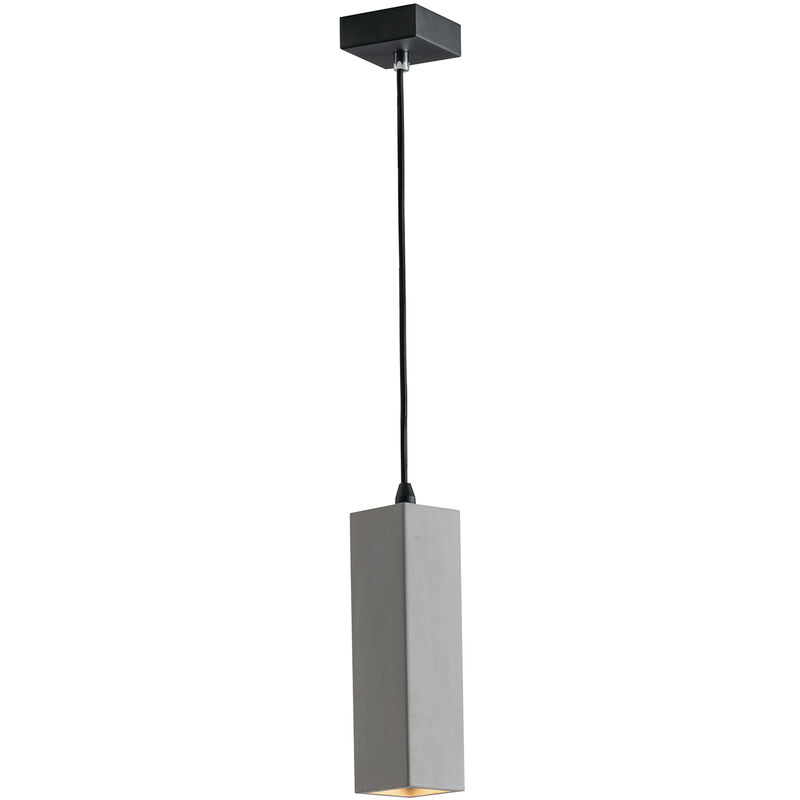 Image of Luce Ambiente E Design - Sospensione kruk quadrata in cemento grigio - Grigio