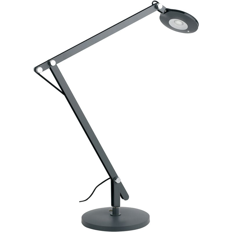 Image of Lampada da lettura led locke in metallo grigio con testa e braccio orientabili 6W 4000K (luce naturale) - Grigio