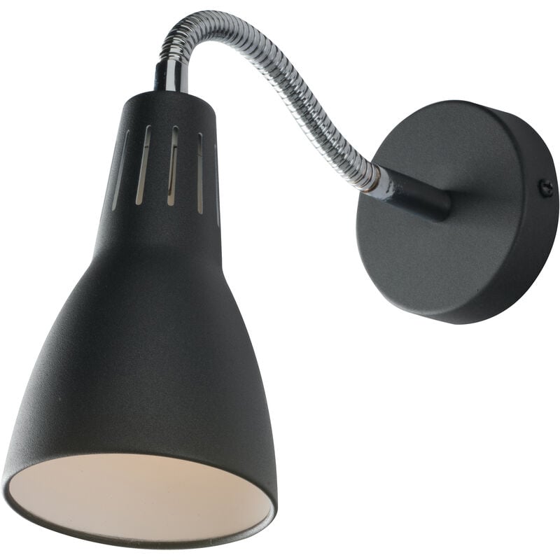Image of Luce Ambiente E Design - Applique logiko nera in metallo con diffusore orientabile (1xE14) - Nero
