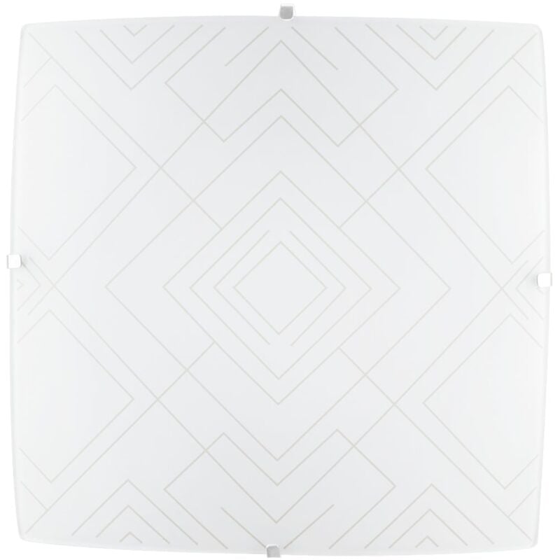 Plafoniera vector in vetro bianca con decoro