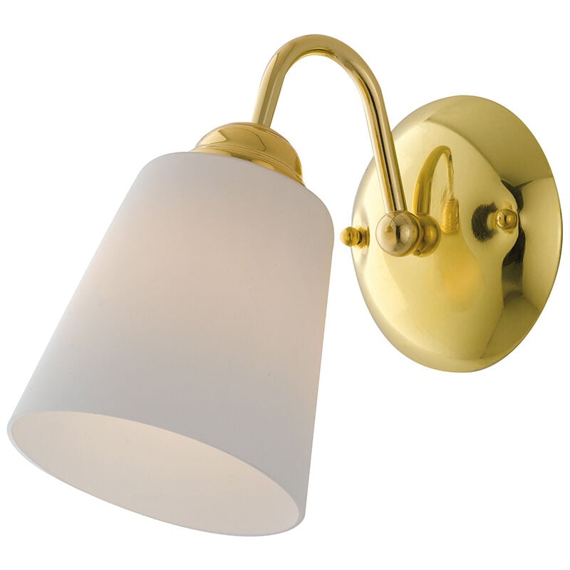 Image of Luce Ambiente E Design - Applique 1162 in metallo oro con diffusore in vetro - Oro