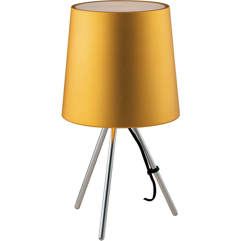Image of Lampada da tavolo marley in metallo argento con paralume in alluminio oro - Oro