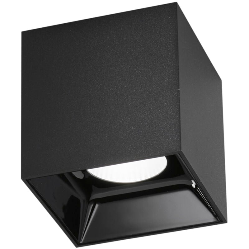 Plafoniera LED MIG Nero in Acrilico e Alluminio