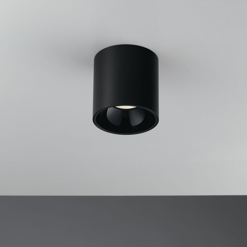 Plafoniera led mig nera in alluminio con