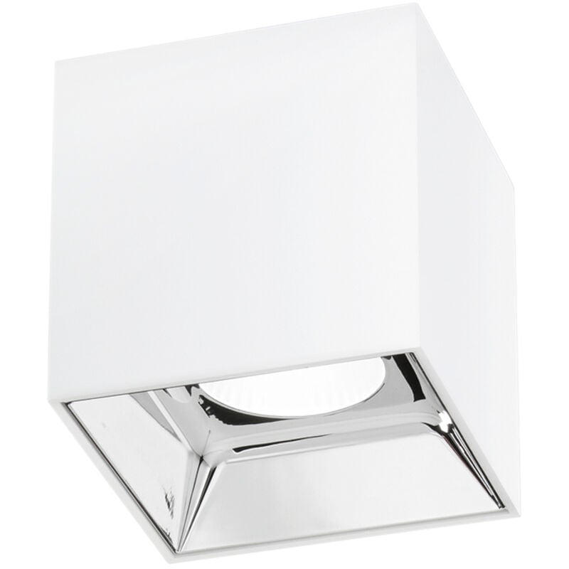 Plafoniera led mig bianca, cromo in alluminio con