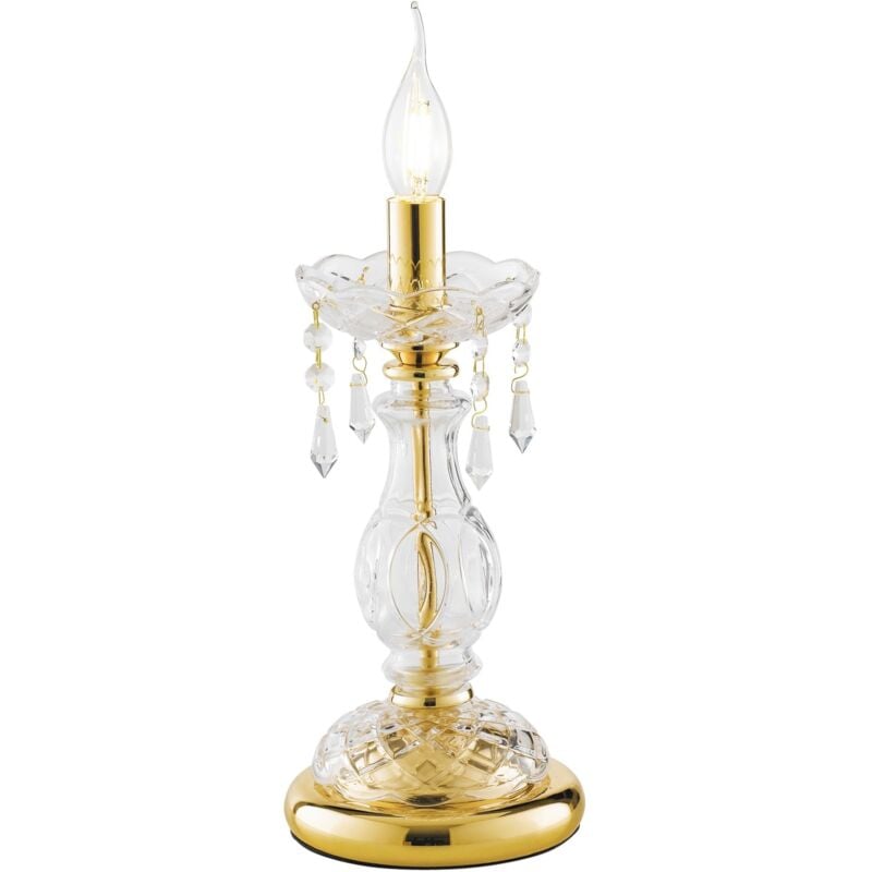 Image of Lampada da tavolo monalisa oro in vetro e cristallo (1xE14) - Oro