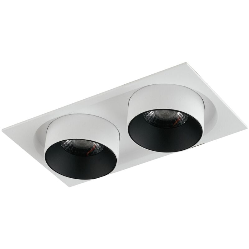 Incasso led outsider bianco opaco con luce spot e