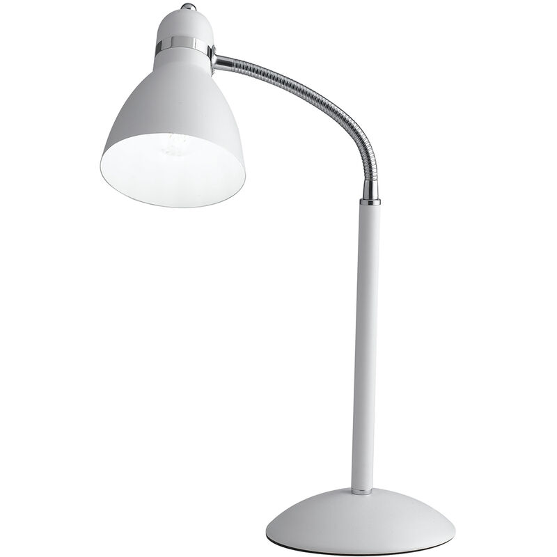 Image of Luce Ambiente E Design - Lampada da tavolo people in metallo bianco con diffusore orientabile - Bianco