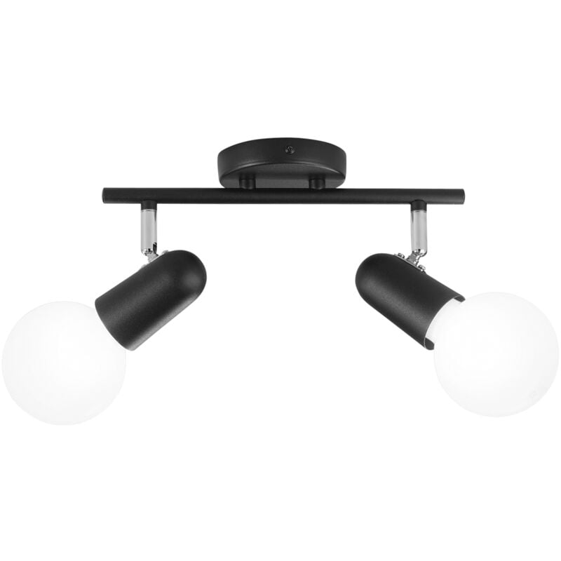 Spot punto in metallo nero con due punti luce