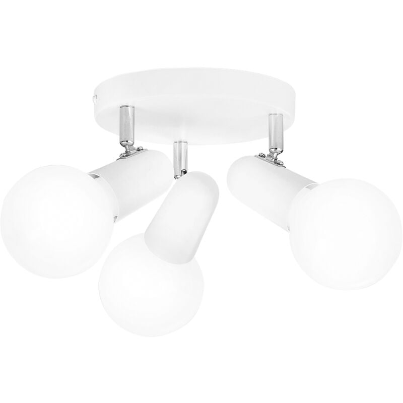 Image of Spot plafoniera punto in metallo bianco con tre punti luce orientabili - Bianco