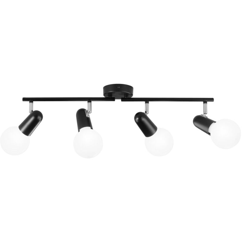 Spot punto in metallo nero con quattro punti luce