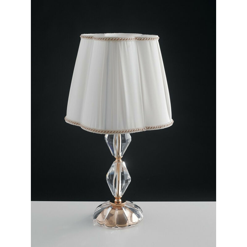 Fan Europe Lighting - Fan Europe Riflesso Table Lamp With Round Tapered Shade Gold, Crystal 25X47cm