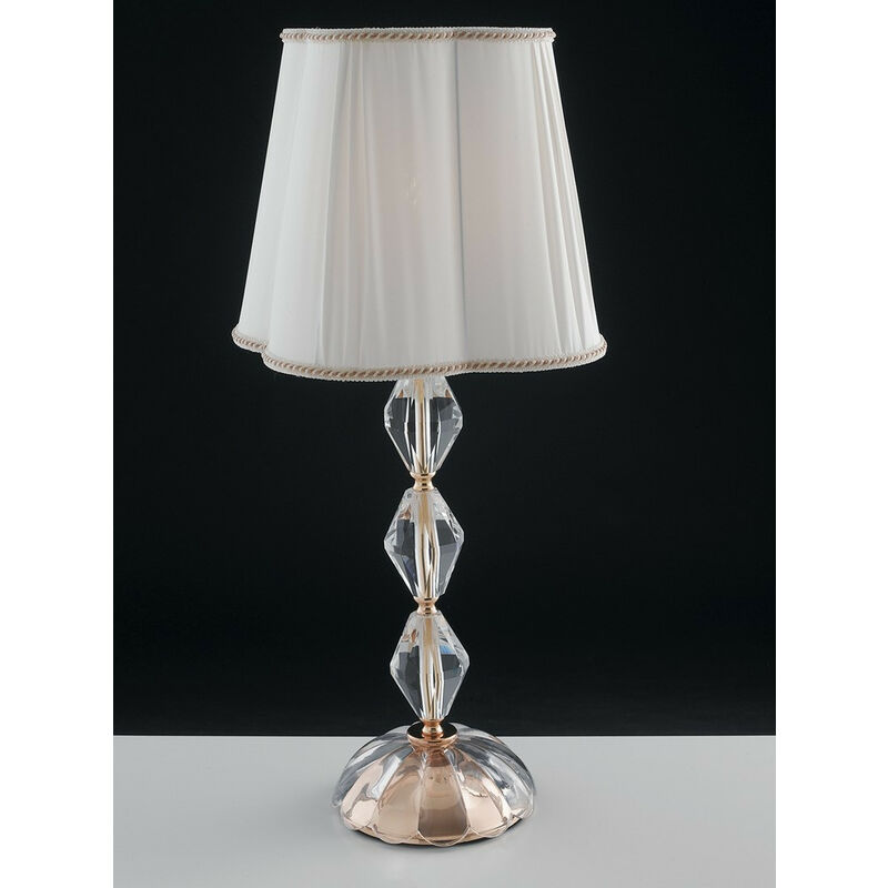 Fan Europe Lighting - Fan Europe Riflesso Table Lamp With Round Tapered Shade Gold, Crystal 40X65cm