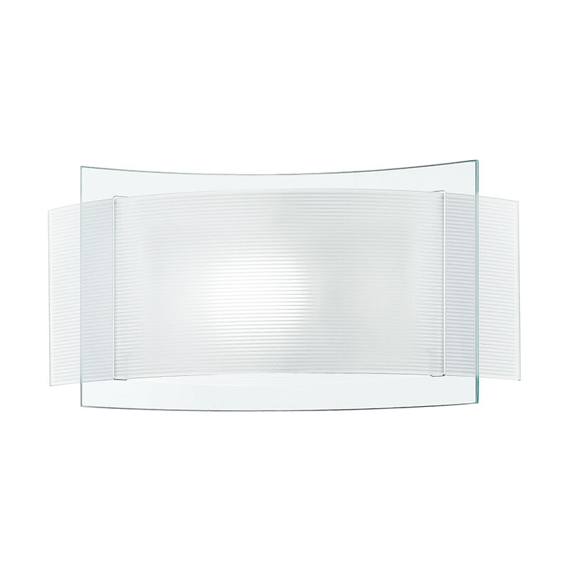 Image of Applique righe in vetro bianca (1xE27) - Bianco