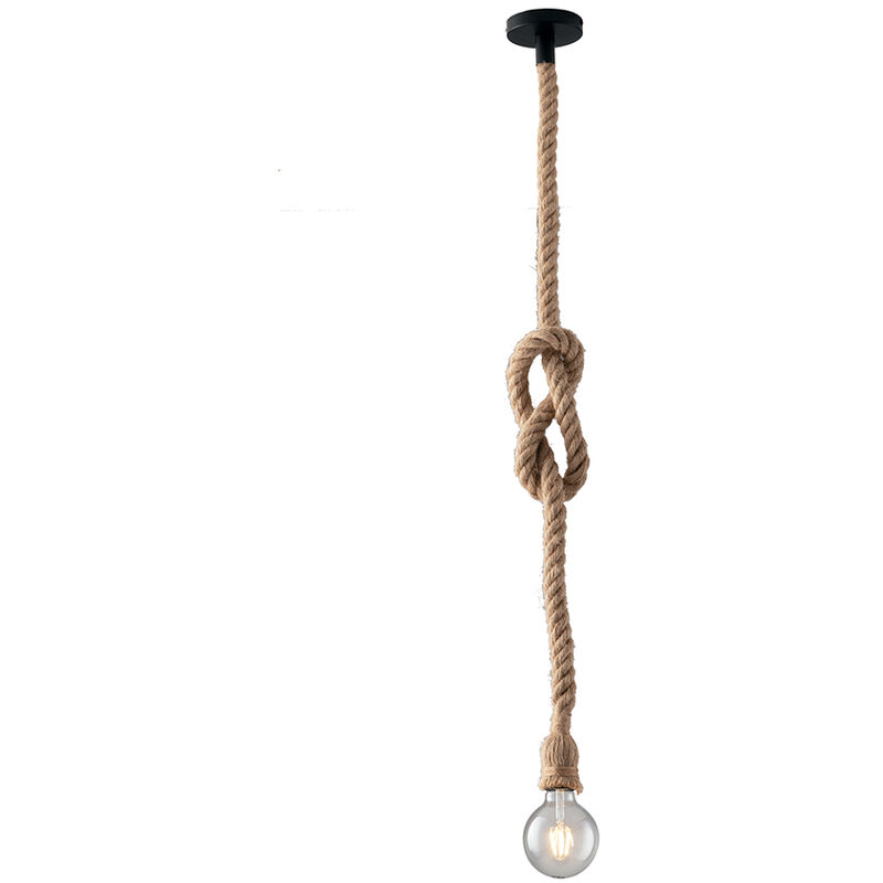 Image of Sospensione rope Beige in Canapa e Metallo 1xE27 150xxcm. - Beige
