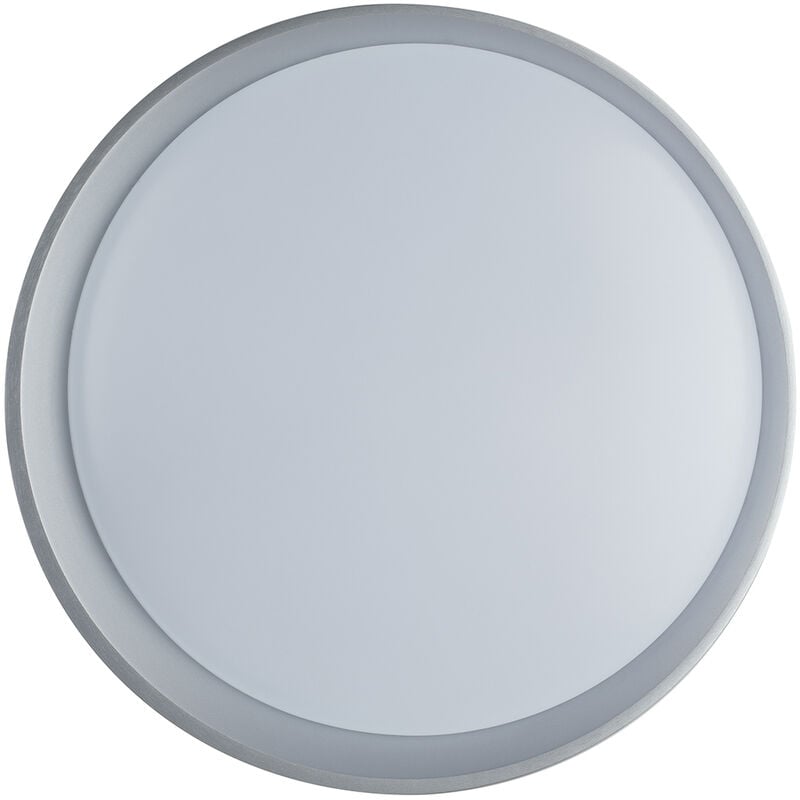 Image of Luce Ambiente E Design - Plafoniera roswell argento in alluminio con diffusore in acrilico 36W con interruttore interno per la personalizzazione dei