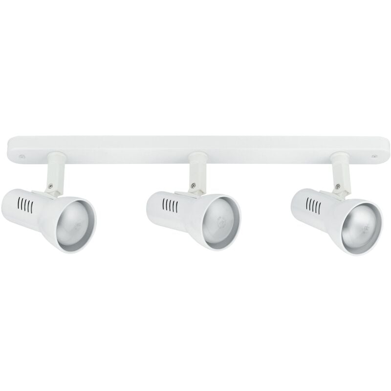 Spot plafoniera carrera in metallo bianco con tre