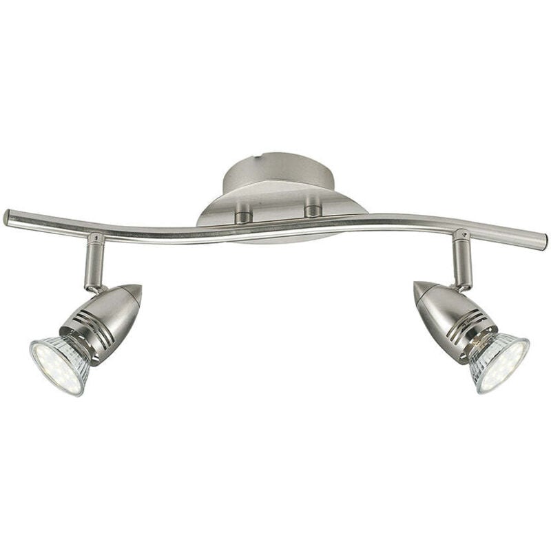 Spot sunny in metallo nichel con due punti luce