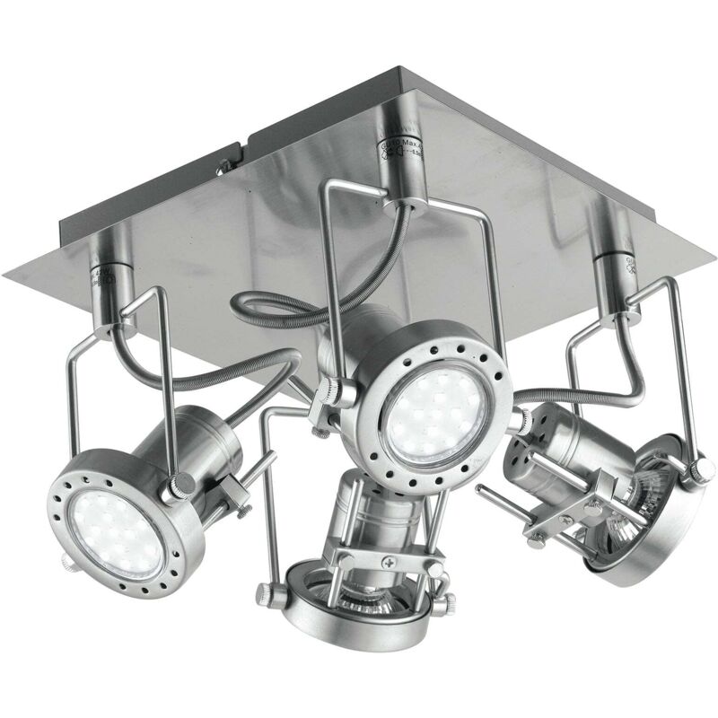 Spot techno orientabile in metallo nichel con tre