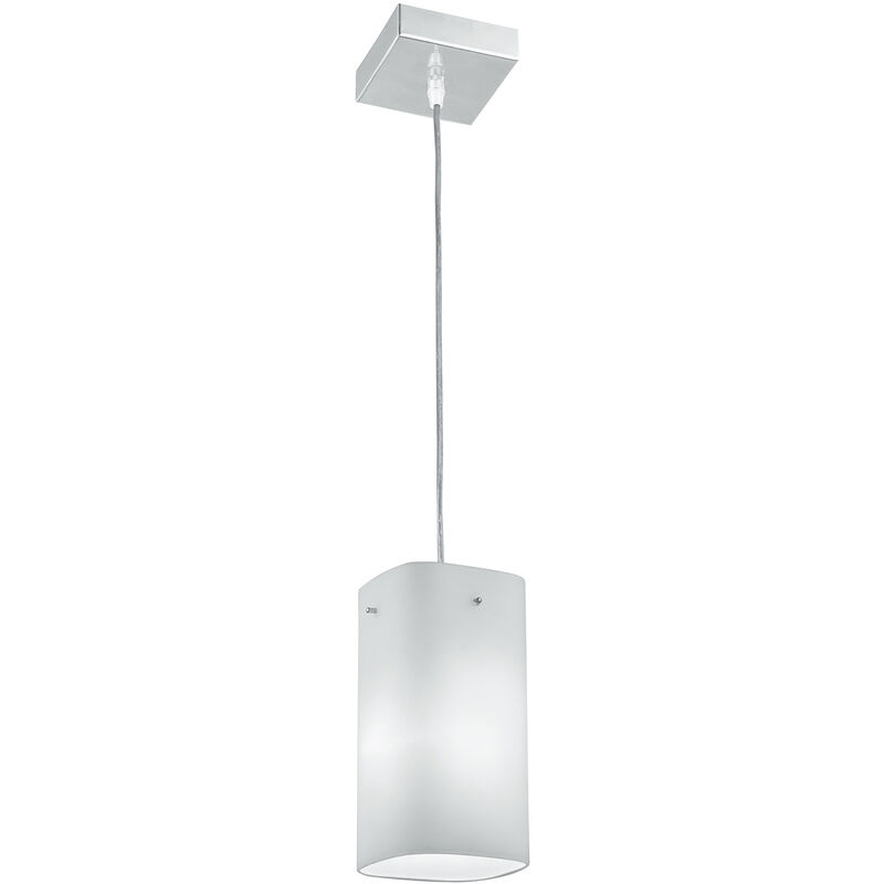 Image of Luce Ambiente E Design - Sospensione square in metallo con diffusore in vetro bianco - Bianco