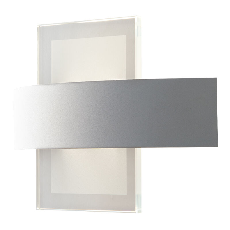 Image of Luce Ambiente E Design - Applique led tresor bianca in metallo con diffusore in vetro w 4000K (luce naturale) - Bianco