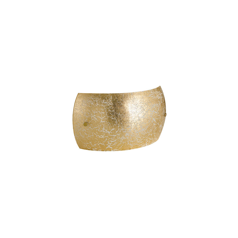 Image of Luce Ambiente E Design - Applique vanity oro in vetro con cavo in tessuto (2xE14) - Oro